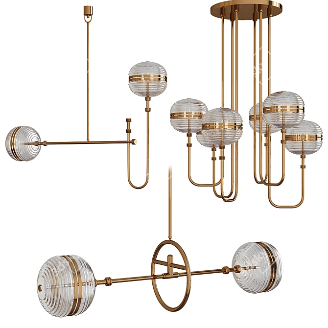 Elegant Ayler Ceiling Lamp 3D model image 1