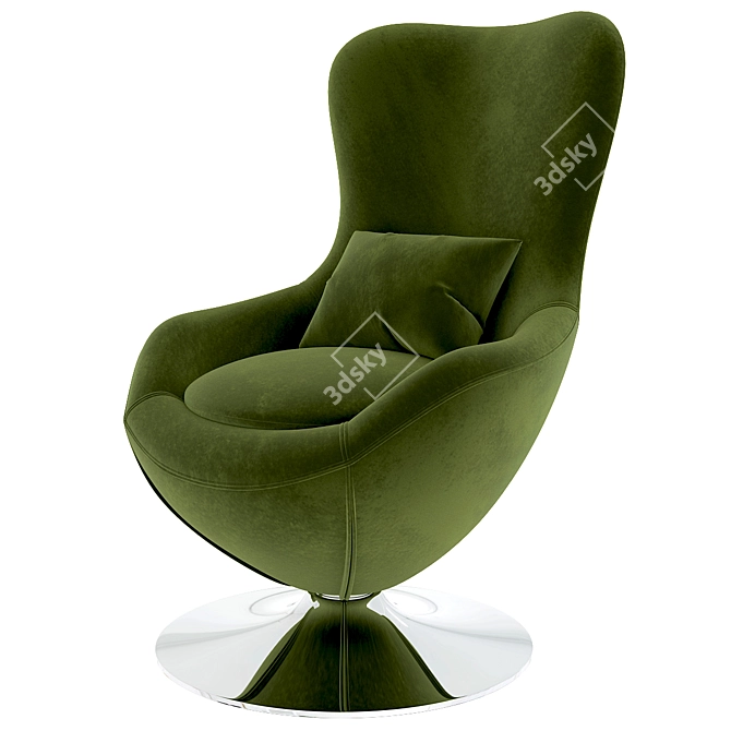  Modern Red Swivel Lounge Chair 3D model image 1