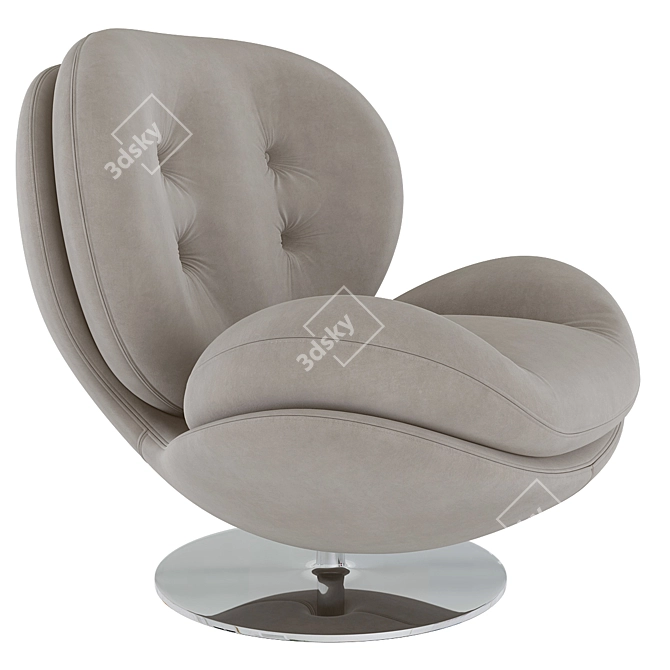 Sleek Khaki Scoop Chairs 3D model image 2