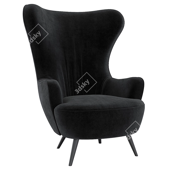 Elegant Wingback Chair: Tom Dixon 3D model image 2