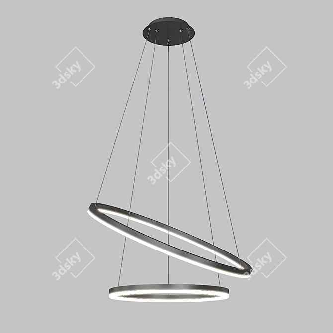 Golden Halo LED Pendant 3D model image 2