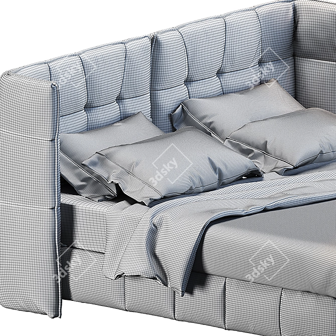 Sleek Modern Bed: SL-0028 3D model image 2