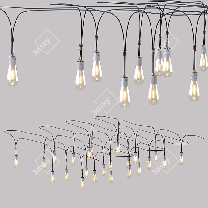 Modern Pendant Light Bulbs 3D model image 1