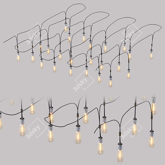 Modern Pendant Light Bulbs 3D model image 2