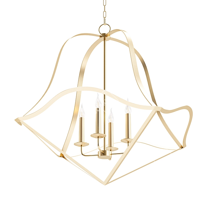 Elegant Silver Pendant Lighting 3D model image 1