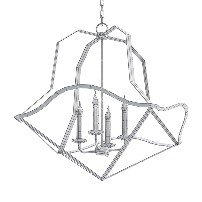 Elegant Silver Pendant Lighting 3D model image 2