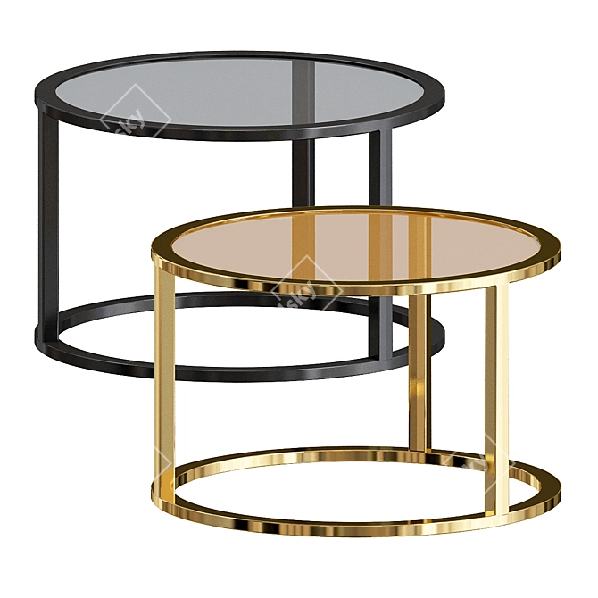 Modern Rustic Jamil Coffee Table 3D model image 1