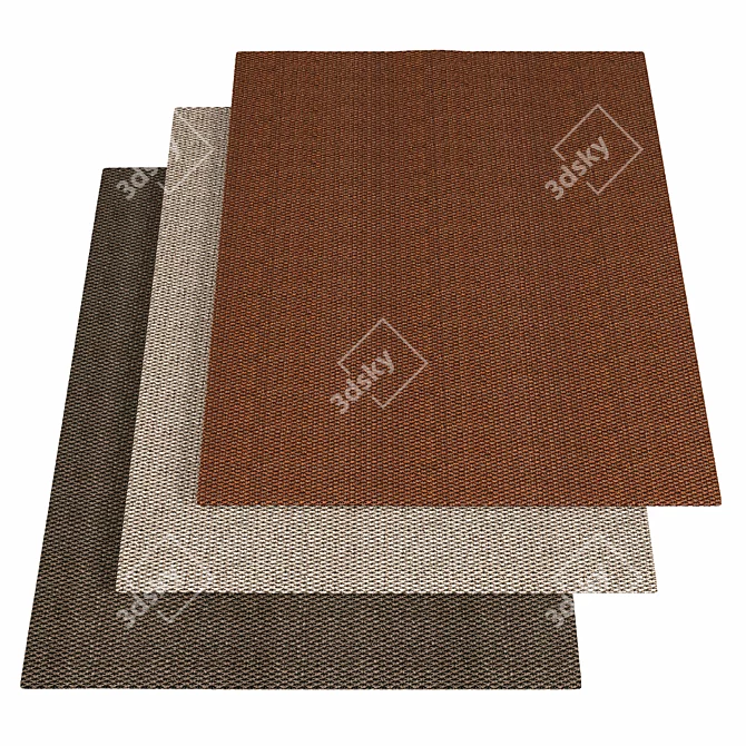 Elegant Beige Mick Rug 3D model image 1