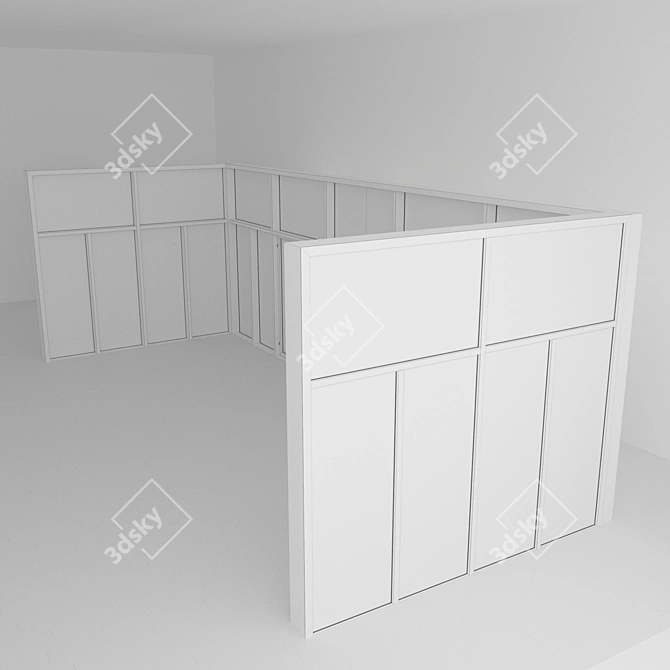 Panoramic Glazing Door Set 3D model image 5