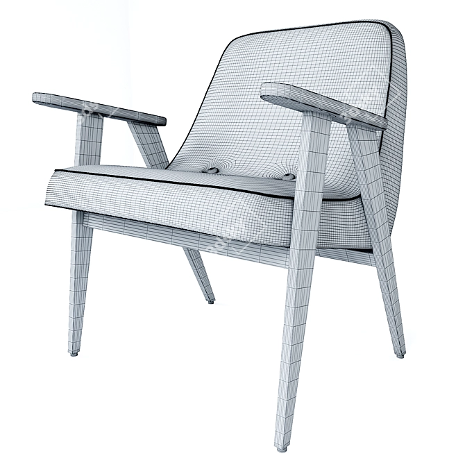 Retro Comfort: Armchair 366 Concept 3D model image 4