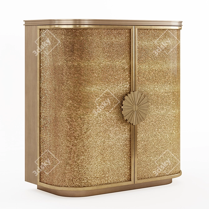 Golden Shattered Glass Cabinet 3D model image 2