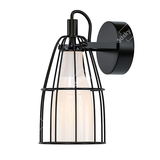 Frame Black Wall Lamp 3D model image 1