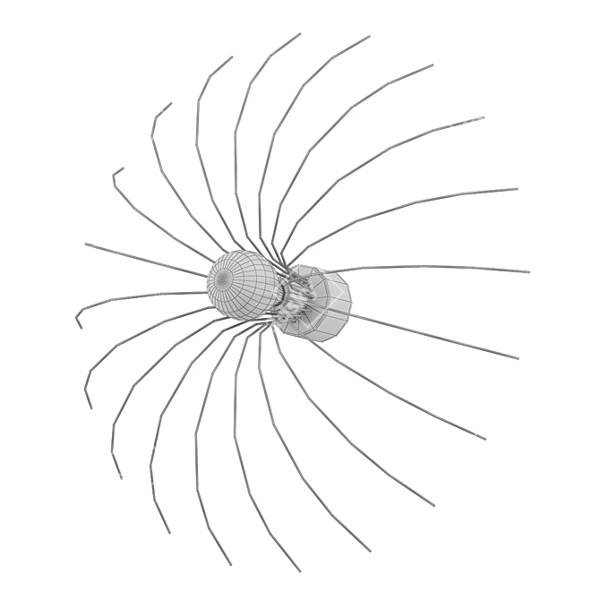 Sleek Spider LED Wall Sconce 3D model image 2