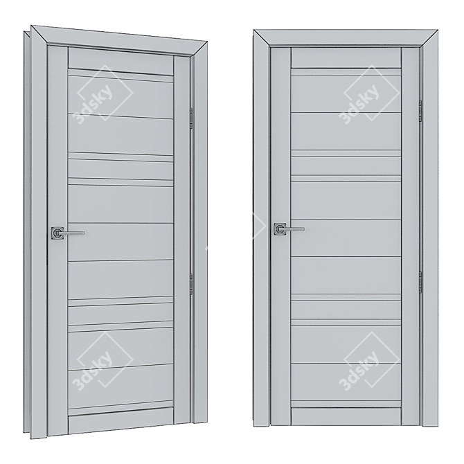 Russian Style Doors: Realistic 3D Models 3D model image 3