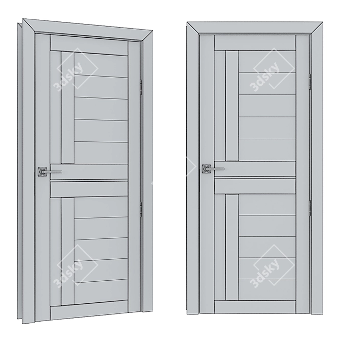 Russian Style Door: Realistic 3D Model 3D model image 3