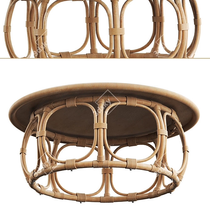 Anguilla Rattan Coffee Table: Authentic Design and Quality 3D model image 2