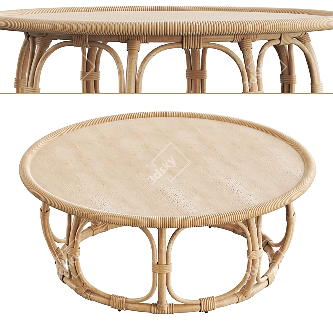 Anguilla Rattan Coffee Table: Authentic Design and Quality 3D model image 3