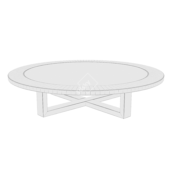 Siena Teak Low Table: Weatherproof Elegance 3D model image 2