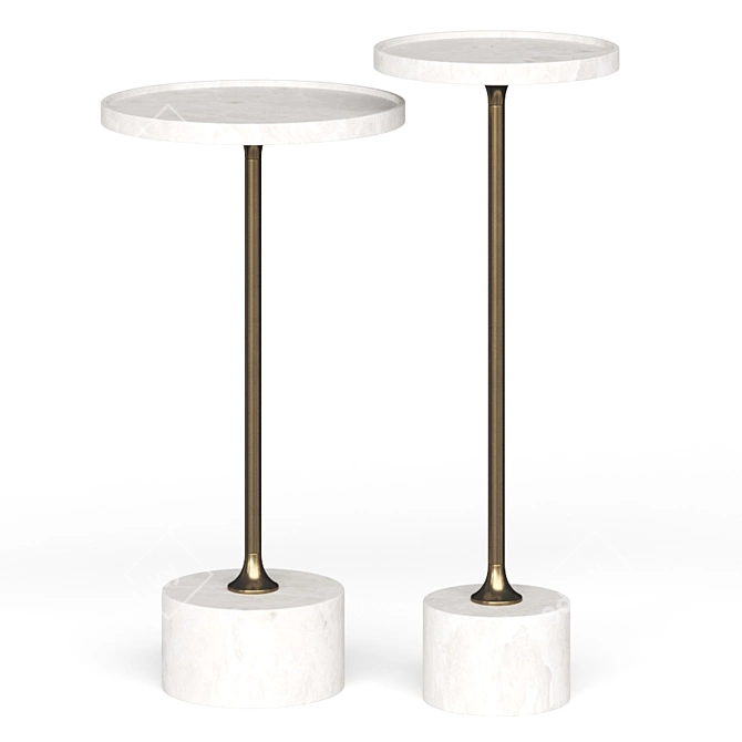 Elegant Marble Side Tables 3D model image 1