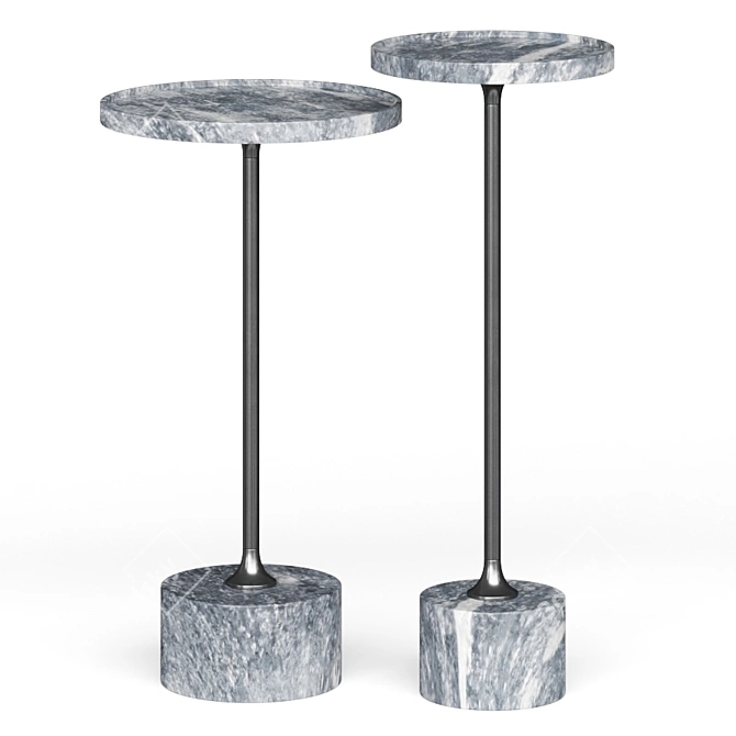 Elegant Marble Side Tables 3D model image 2