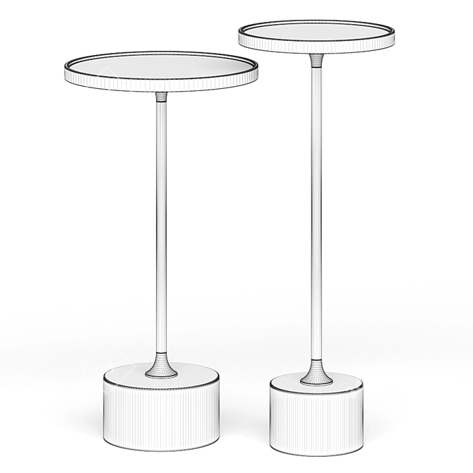 Elegant Marble Side Tables 3D model image 3