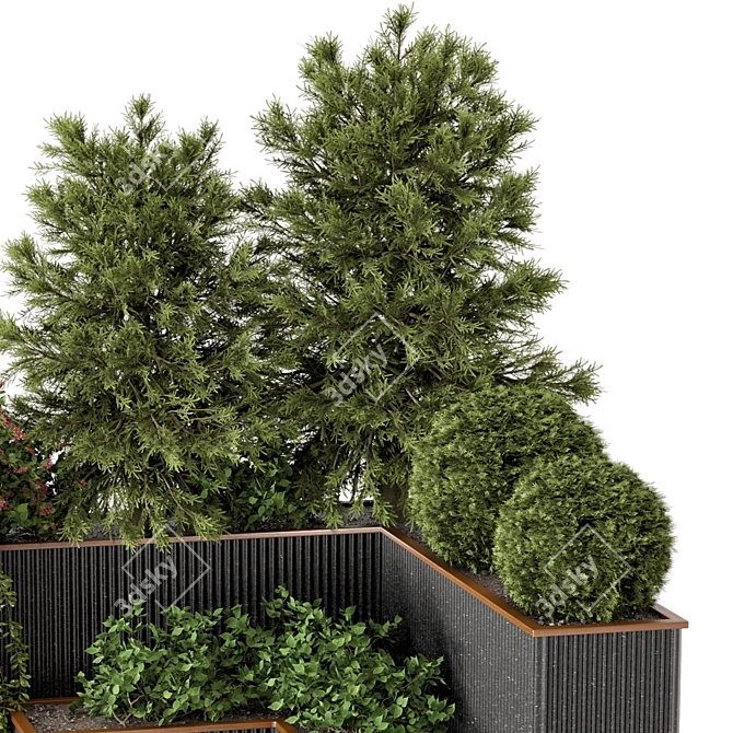 Outdoor Garden Set: Bush & Tree - Model 182 3D model image 2