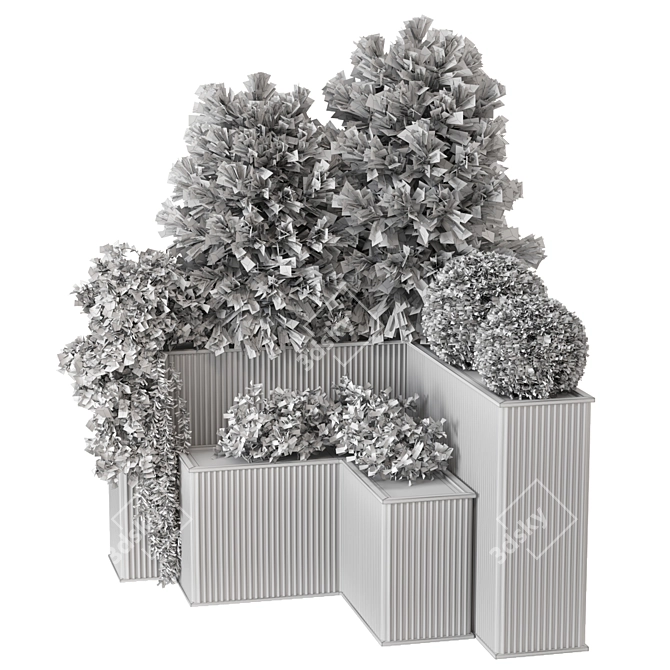 Outdoor Garden Set: Bush & Tree - Model 182 3D model image 6