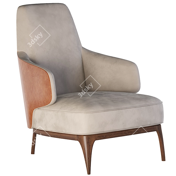 Modern Armchair for 3Ds Max 3D model image 1