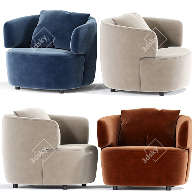 Elain Armchair: Elegance Redefined 3D model image 2