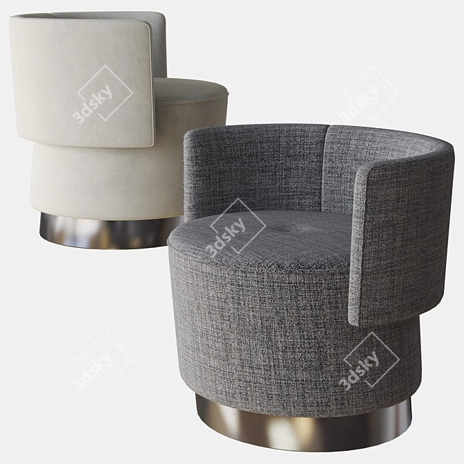 Anais Armchair: Elegant Comfort by Baxter 3D model image 2