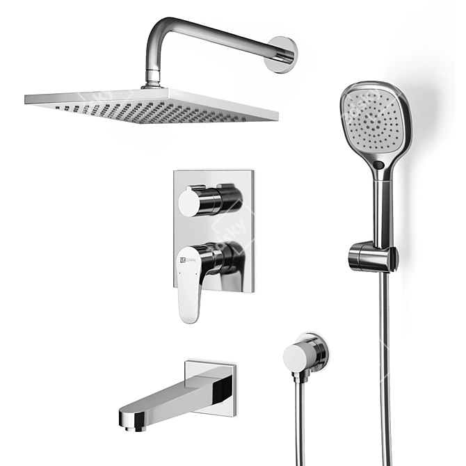 Luxurious Lemark Shift Shower Set 3D model image 1