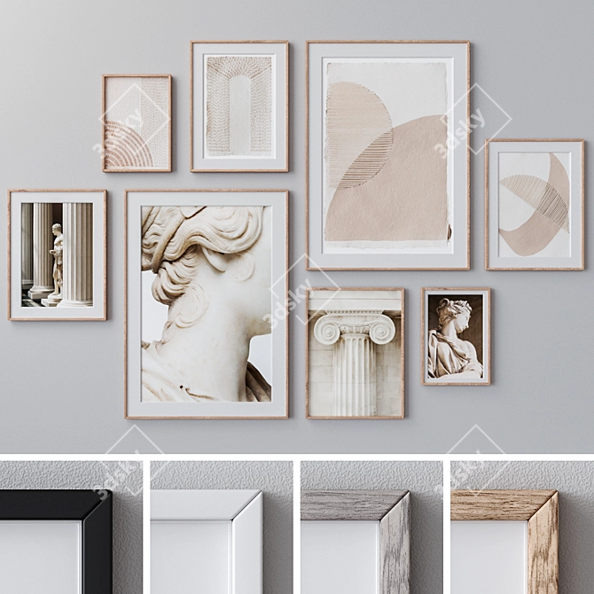 Decorative Photo Frames Set 3D model image 1