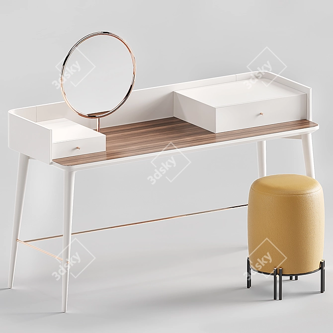 Elegant Praddy Naica Dressing Table 3D model image 1