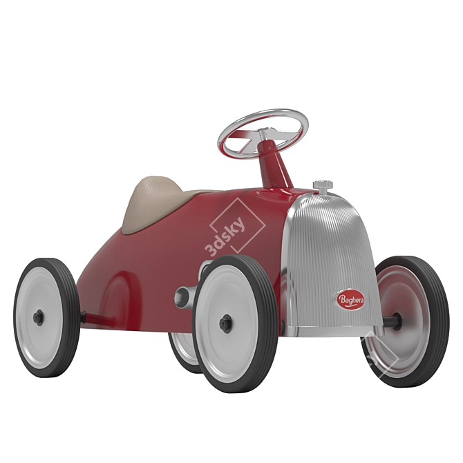 Baghera Rider Red: Classic Ride-On Toy 3D model image 1