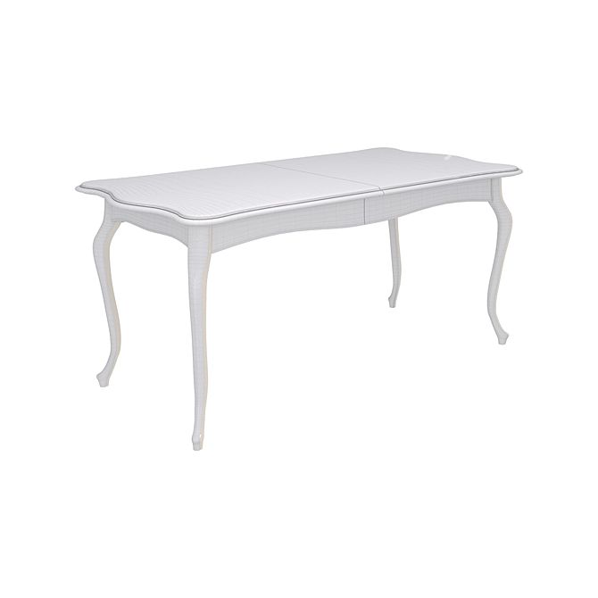 Edward Extendable Ivory Dining Table 3D model image 2