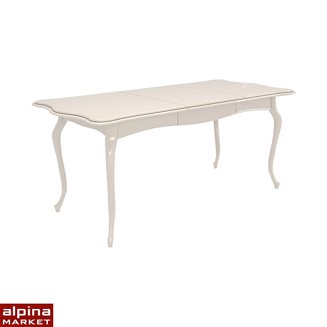 Edward Extendable Ivory Dining Table 3D model image 3