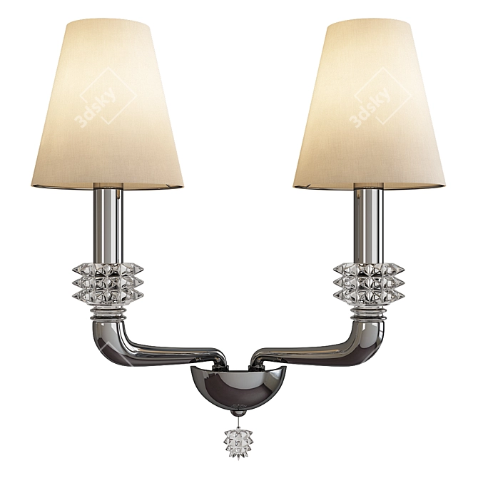 Elegant Glass Grey Rotterdam Wall Sconce 3D model image 1