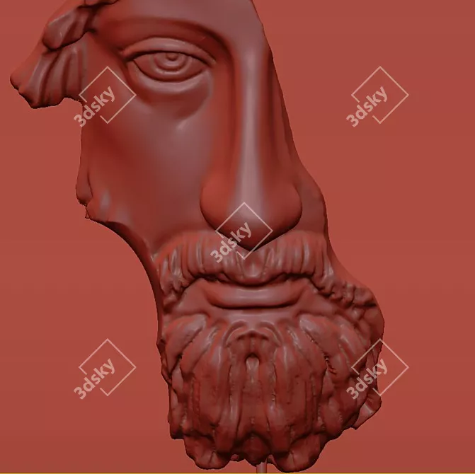 Authentic Waraji Resin Statue 3D model image 7