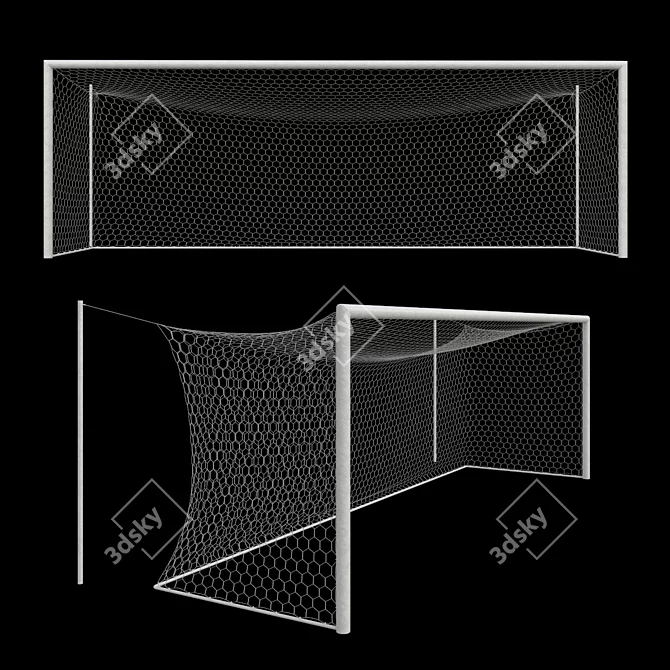 Full-Size Hexagonal Soccer Goal 3D model image 1