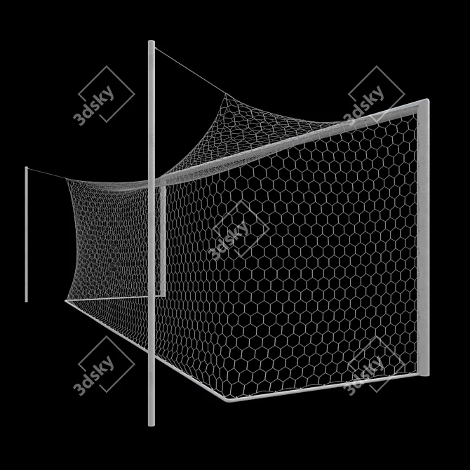 Full-Size Hexagonal Soccer Goal 3D model image 2