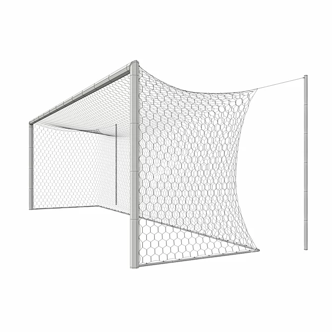 Full-Size Hexagonal Soccer Goal 3D model image 5