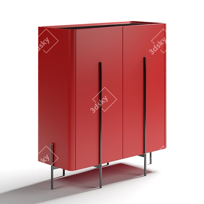 Sleek and Stylish Caillou Highboard 3D model image 1