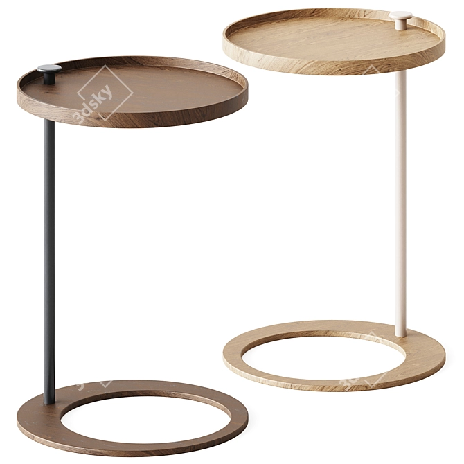 Sleek Black End Table - Horatio 3D model image 1