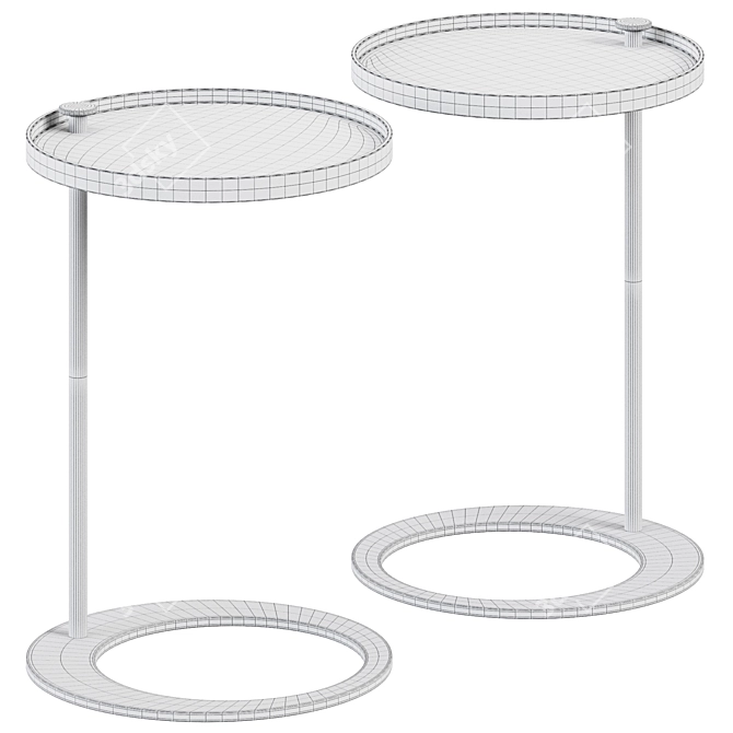 Sleek Black End Table - Horatio 3D model image 2