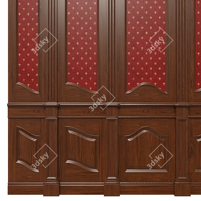 Wooden Wallpaper Panels Set 3D model image 5