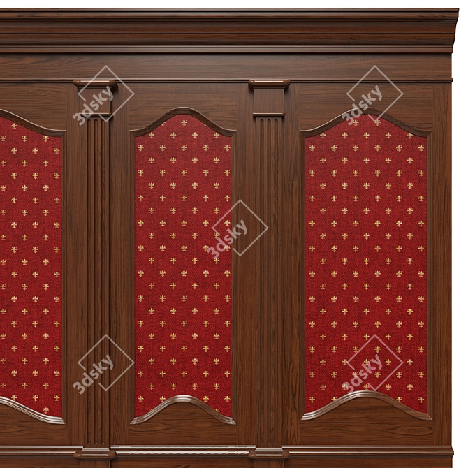 Wooden Wallpaper Panels Set 3D model image 6