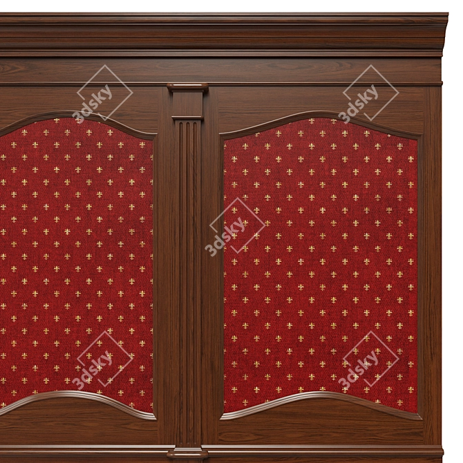 Wooden Panel Wallpaper Set 3D model image 6