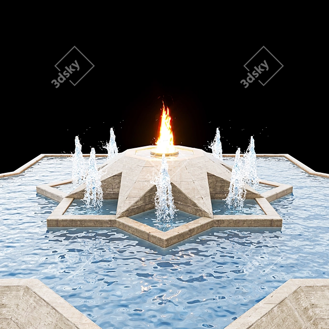 Fountain Star: Mesmerizing Water Display 3D model image 2