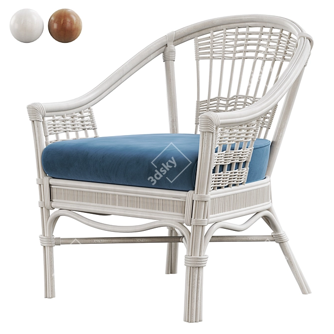 Bermuda Rattan Game Chair: Stylish and Comfortable 3D model image 1