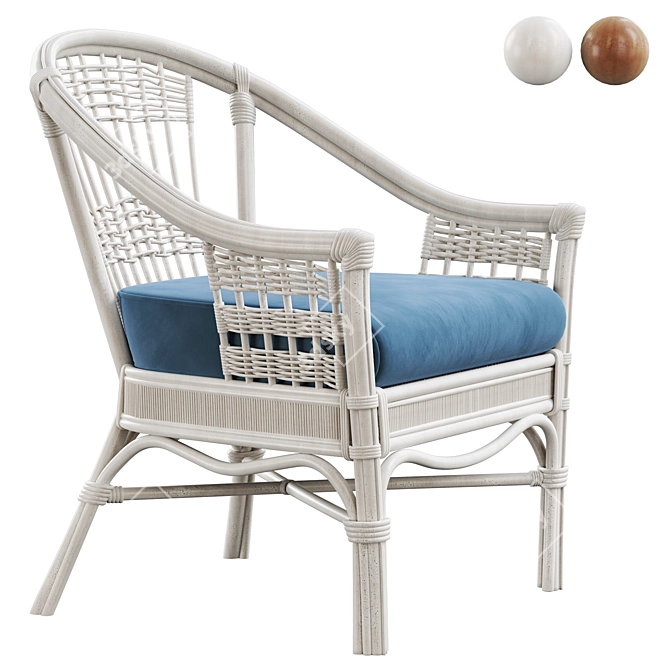 Bermuda Rattan Game Chair: Stylish and Comfortable 3D model image 2